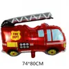 Festive Event Party Supplies aluminum film balloons children's toys trains police cars tractors decorative balloons LK141