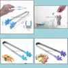 Other Kitchen Tools Kitchen Dining Bar Home Garden Small Palm Stainless Steel Tongs Creative Sile Clip Ice Non-Slip Mini Food Square Cake