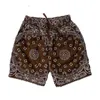 Mäns Shorts European And American Cashew Flower Retro Hip-Hop Floral Rak Loose Beach Tre-Point Men 2022