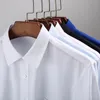 S ~ 7XL негабаритная рубашка мужчины регулярные подходят с квадратным воротником с длинным рукавом платья для сплошной коричневой полосатой белой мужской одежды 220330
