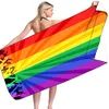 Drapeaux arc-en-ciel Gay Pride Serviette de plage LGBT Pride Parade Serviettes de bain Décor Pride Stuff pour Sports Travel Quick Dry