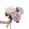 웨딩 가정 장식 인공 꽃을위한 하나의 가짜 꽃 싱글 스템 라운드 수국 시뮬레이션 실제 터치 수국