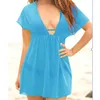 Summer Women Sexy Beach Swimsuit Chiffon Cover Up Ladies V neck Dress Bikini Sun Sarong Beachwear monokini 220524