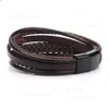 Men Dames Punk Charm Leather Bracelet Meerlagige armbanden Bangle Cuff Polsband Man's Bracelet Ethnic Fashion Sieraden