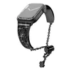 Smartwatch Bands for Apple Watch Watches Band IWatch S7 Strap Series 1 till 7 SE 40mm 45mm Zinc Eloy Universal Wowen Straps With Glittering Crystals Designer Watchband