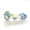 High Quality Smoke Pipe Blue Swirl Clear Glass Smoking Gun Length 8cm