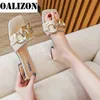 Slipper Women Summer 2022 NYA NECKLACE CHUNKY FLAT Sandal Casual Slide Fad Square Nose Mule Shoe Beach Dres Flip Flop 220622