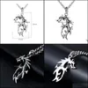 Chains Simple Fire Dragon Pendant Necklace Men Women Fashion Stainless Steel Rope Chain Punk Charm Jewelry Wholesale D Bdesybag Dhsgi