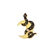 Creative Trendy Cartoon Black Snake Tarot Oil Drop Lapel Brooch Badge Pin Denim Bag Gift Men Women Fashion Jewelry Decoration GC1476