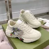 Designer Rhyton Casual Skor Flerfärgad Herr Dam Sneakers Pappa Sneakers Vintage äkta läder Chaussures Sko Öka Plattform Fritids Sneaker storlek 35-46