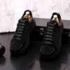 Lüks Siyah Rhinestone Punk Erkekler Elbise Ayakkabı Tasarımcı Sneakers Erkek Hip Hop Rahat Platformu Ayakkabı Eğitmenler Chaussure Homme