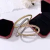 Nouvelle arrivée mode cuivre plaqué or charretier amour bracelet jonc pour femme bijoux avec sac à poussière d'origine