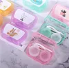 Random Color Transparent Pocket Plastic Contact Lens Case Travel Kit Easy Take Container Holder DLH114