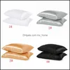 Pillow Case 100% Polyester Satin Pillowcase Simple Style Simated Silk Sol Dh5Yh