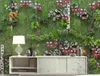 커스텀 3D 벽지 벽화 배경 현대 미니멀리스트 녹색 잎 꽃 식물 거실 침실 벽면에 벽 결정 스티커