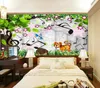 벽지를위한 커스텀 벽지 롤 홈 살아있는 벽지 침실 큰 나무 경치 방 벽화 벽 스티커 장식