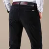 Autumn and Winter Men's Corduroy Casual Pants Business Fashion Elastic Regular Fit Stretch Trousers Male Black Khaki Coffee Navy 220325