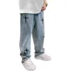 Herren Jeans Männer Emo Harajuku Streetwear Alt Frauen Hip Hop Wide Bein Baggy Denim Hosen Grunge Graffiti niedrige Taille Hosen Y2K C240L