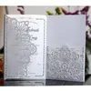 50pcs Elegant Hollow Laser Cut Invitation Greeting de Natal Personalize Business With RSVP Card Party Supplies 220711