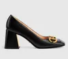 Horsebit Summer Women Sandal Slingback Block Heel Women's Mid-Midde Pump Nappa Leather Round Round Toe Pumps Luxury Designer Pumps