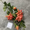 En faux blomma lång stam curling ros simulering vår rosa för bröllop centerpieces 8 färger tillgängliga