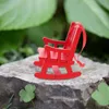 Interior Decorations Wooden Small Desktop Ornament Xmas Tree Pendant Accessory Rocking Chair ModelInterior