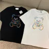 2022 トップス夏の新高品質半袖ブランドデザイナー Tシャツメンズレディースカラークマラウンドネック高級半袖ベースシャツ S-6XL