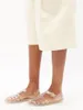 Sandalias de goma enjauladas para mujer Zapatos de pescador Sandalias planas de gelatina de moda Diapositivas de diseño translúcido con caja y bolsa para el polvo