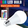 Светодиодная RGB Smart Bulb E27 Светодиодная ИК -пульт дистанционного управления лампой 5W 10 Вт 15 Вт Dimmable RGBW Magic Light 220V Bomshill
