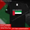 T-shirt en coton des Émirats arabes unis, personnalisé, Fans, bricolage, nom, numéro, marque, High Street, mode Hip Hop, ample, 220616