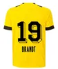 23 24 Reus Reynaサッカージャージ2023 2024カップバージョンDortmund Kamara Hummels Adeyemi Brandt Shirt Hazard Bynoe-Gittens Kid