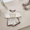 衣類セットベイビーかわいい漫画ベアボーイズ服セットサマーキッズシャツ半袖パンツスーツコットン幼児Tシャツオーバーセンス