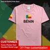 BÉNIN Pays Drapeau T-shirt DIY Personnalisé Jersey Fans Nom Numéro Marque Coton T-shirts Hommes Femmes Lâche Casual Sport T-shirt 220616gx