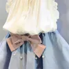 Enfants Designer Vêtements Ensembles Filles D'été Mode Costumes Bébé Sans Manches Blanc Tops Denim Bleu Jupes Tenues Enfant Coton À Volants Gilet Bowknot Jupes B8236