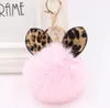 8CM Fluffy Fur Pom ears Keychain Soft Faux Fur-like Ball Car Keyring Key Holder Women Bag Pendant Jewelry 14 colors