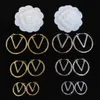 Boucles d'oreilles de créateur de mode 3 4 5 cm Lettre classique 2 couleurs or et argent Big Circle Boucles d'oreilles simples Initial Womens Ladies Jew335q