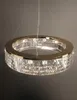 Lustre en cristal de luxe moderne créatif pendentif LED lampe salon décor à la maison luminaires suspendus rond or cuisine Lustre