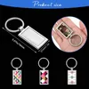 Keychains Pieces Sublimation Blank Keychain Rectangle Metal Heat Transfer Key Rings For DIY Crafts SuppliesKeychains