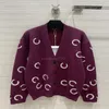 Damen-Pullover, Designer-Damen-Oberteile aus übergroßem Kaschmir-Strick mit Buchstaben-Aufdruck, Mädchen-Milan-Runway-Crop-Top-Shirt, High-End-Langarm-Stretch-Cardigan-Jacke BO69