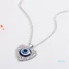 2022 NOWA Moda kolorowy turecki kryształowy złe niebieskie oczy Naszyjnik Złoty srebrny kolor 14 mm geometryczny okrągły
