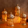 1Pc métal brillant Ramadan décorations pour la maison lampes avec musique chanter à Eid Mubarak cadeaux musulmans Style islamique chandelier lumière 220815