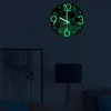 Väggklockor 30 cm akryl lysande klocka med nattlig vattentät nordiskt mode tyst svep hängande non ticking