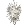 펜던트 램프 흰색 chandeliers 예술 조명 손 날려 유리 샹들리에 LED 조명 거실 장식 관전