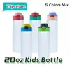 Lokaal magazijn! 12oz 20oz sublimatie rechte sippy cup kids mokken sublimatie babyfles met flip op de top roestvrijstalen drinktuimelaar