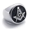 Bague pour hommes en acier inoxydable Personnalité classique série rétro freemaoson maçonnique argent anneaux noirs maçon gratuit emblèmes maçonniques bijoux bijou