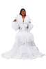 Robes de bal de maternité Sheer Tulle Photo Robe Manches plissées Mesh Puffy Photoshoot ou Babyshower Robe pour femme enceinte