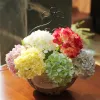 Bouquet di ortensie di simulazione del tessuto di fiori di seta artificiale per decorazioni di nozze ornamento domestico 9 colori