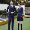 İki Parça Elbise Yüksek Hızlı Demiryolu Tren Kaptanı Tekdüzen Eğitim Performansı Çifte Göğüslü Pilot Takım Uluslararası Havayolu Steward Genel