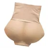 Nowe Kobiety Fake Tyłek Butt Lift Figi Bez Szwu Bielizna Wysoka Talia Tummy Control Shaper Hip Up Wyściełane Push Up Panties Y220411