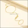 Link Chain Gold Color Gepated Infinity Charms Finger Ring Link Bracelet For Women Gifts Friends Sieraden Groothandel Drop Deliv YydhHome DHNE8